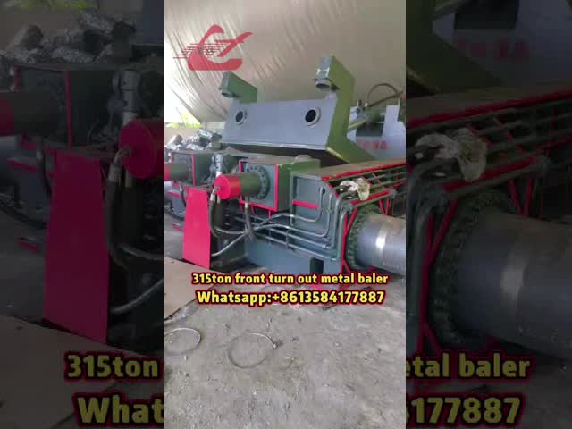 315ton Front turn out Hydraulic Scrap metal Compactor Baler in client's scrap recycling yard